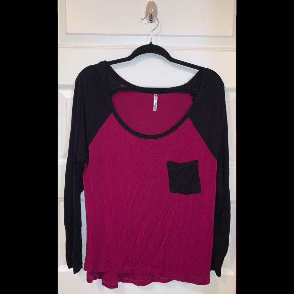 Black/Magenta Long Sleeve Shirt Size 2x